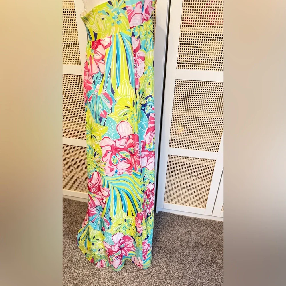 HTF RARE Claudie Silk Jeweled Maxi Dress. HEM FLAWED. see photos. Size 6 - Picture 4 of 16